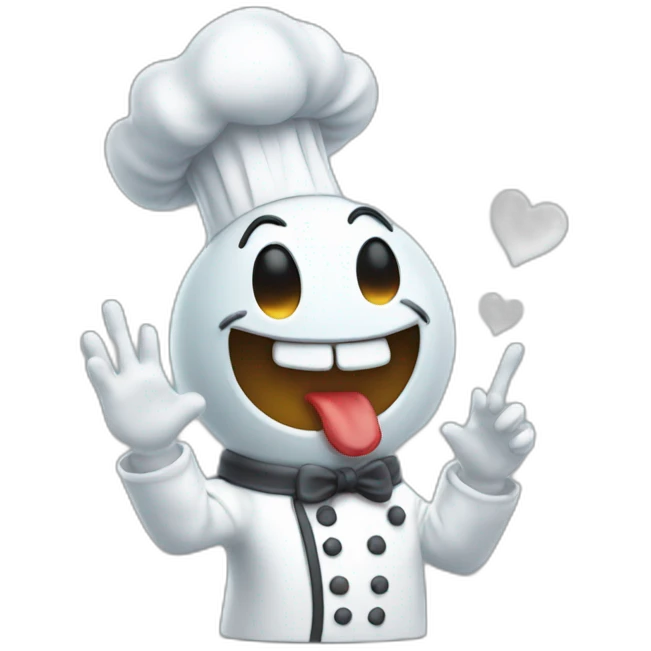 ghost chef blowing kiss heart with its hand emoji