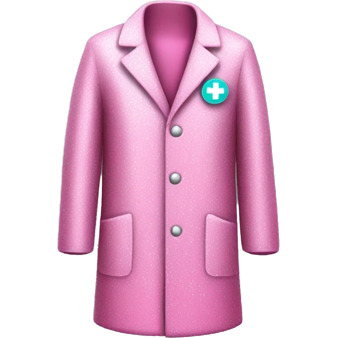 Pink medical coat with glitter emoji