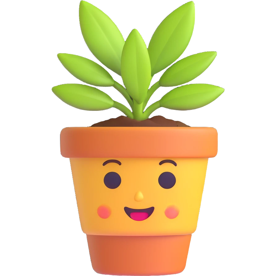 A 3D emoji of a potted plant emoji