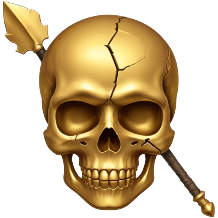 golden skull broke in half by a spear emoji