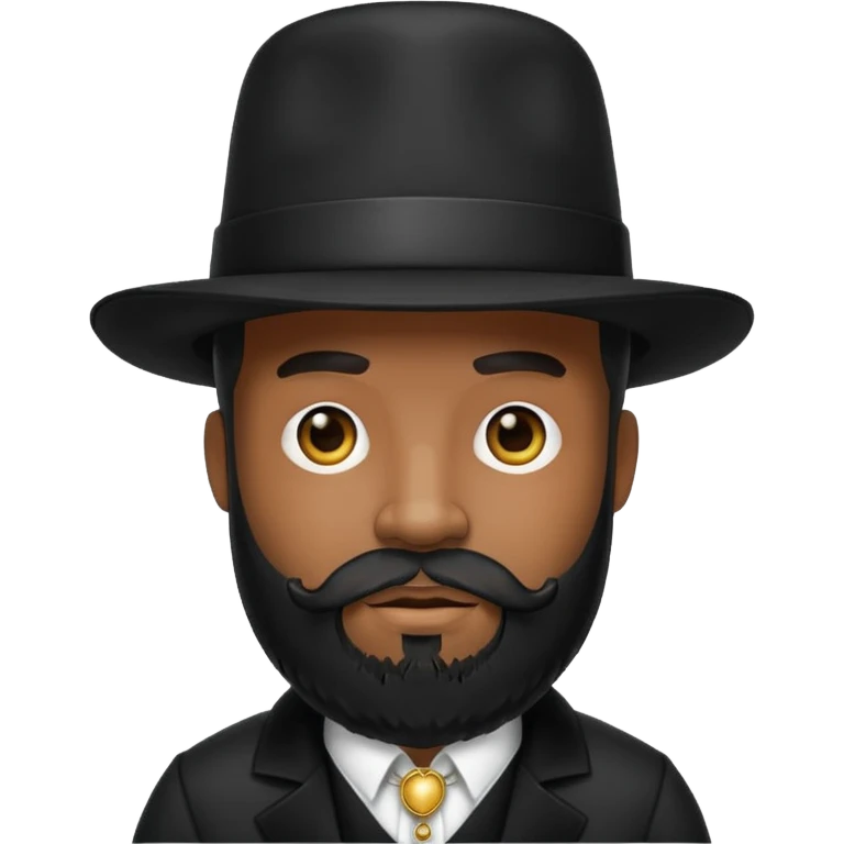 A black pimp with a full beard emoji