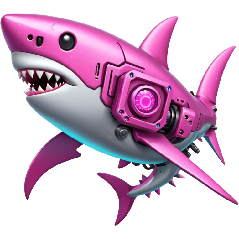 glitter mech shark pink cyberpunk emoji
