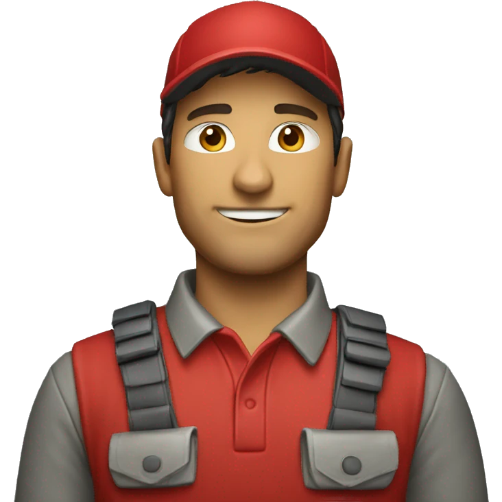 Repartidor con polo rojo  emoji