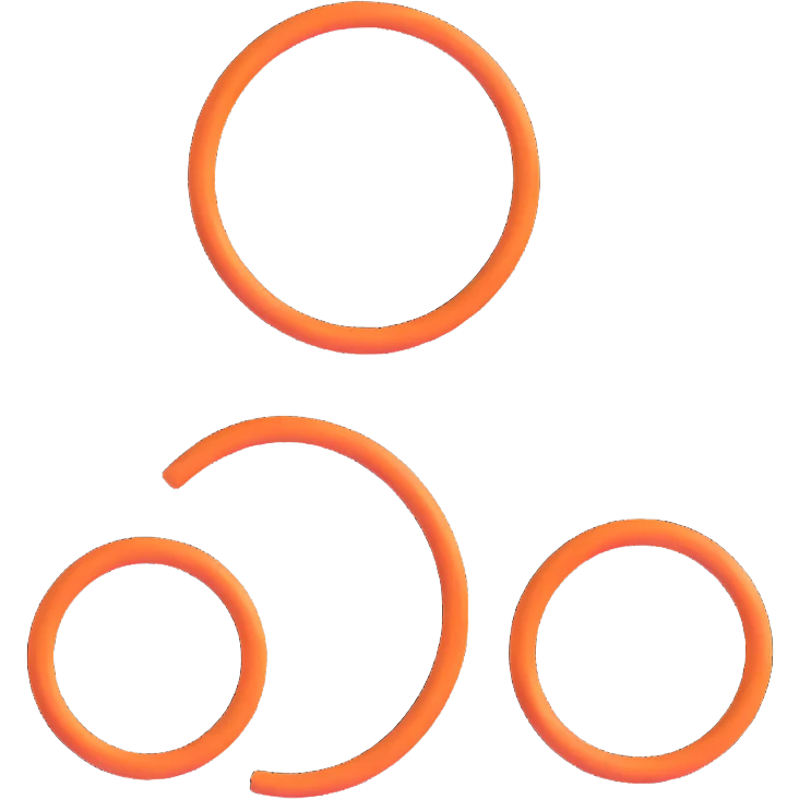 Two circles 3D in the style of emoji emoji