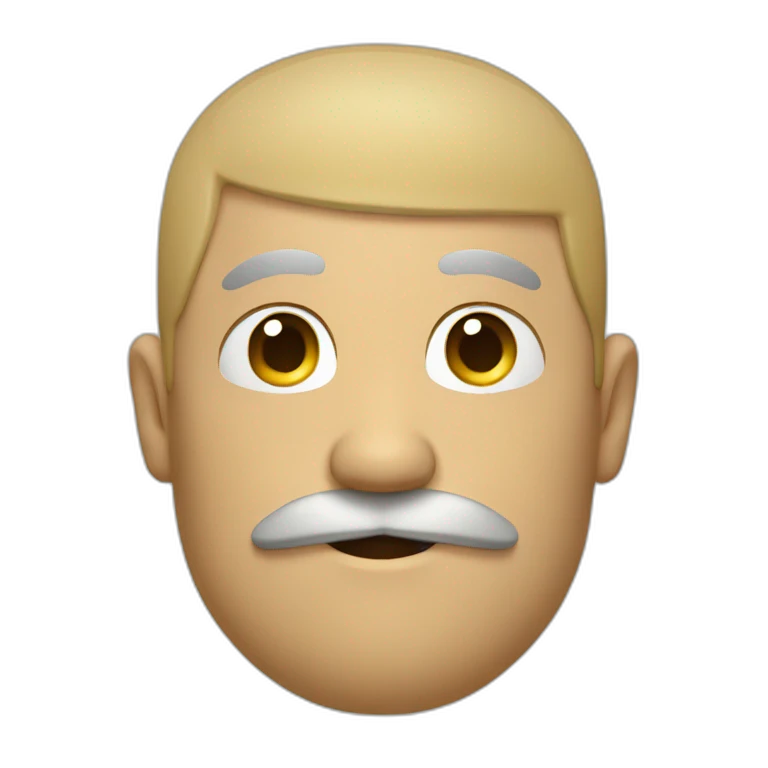 Homme avec moustache en carré emoji