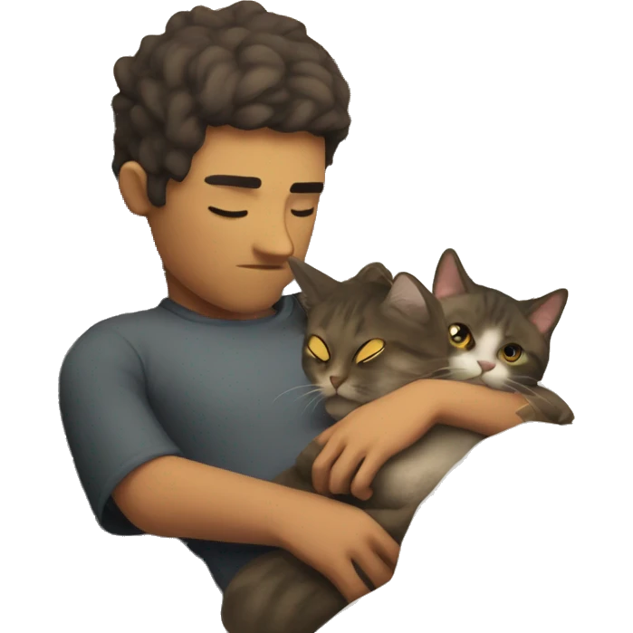 Persona durmiendo con un gato  emoji
