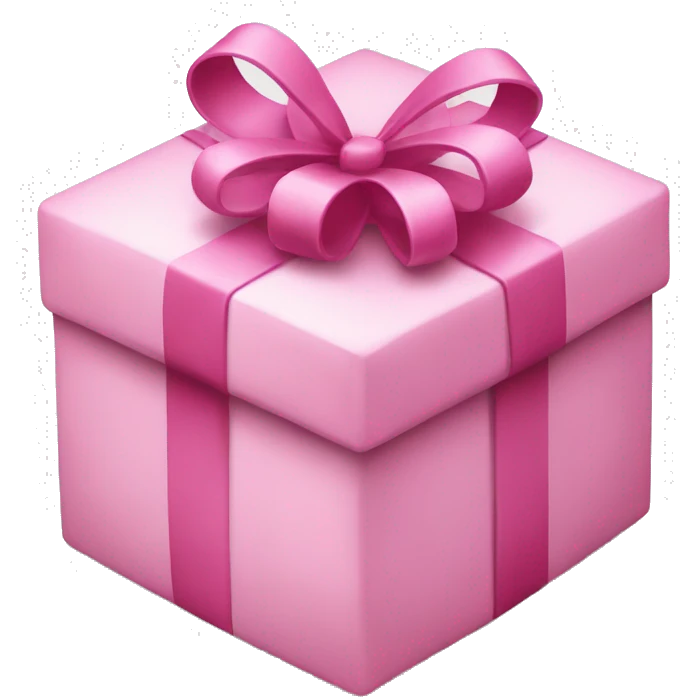 Pink Christmas present on a white background emoji