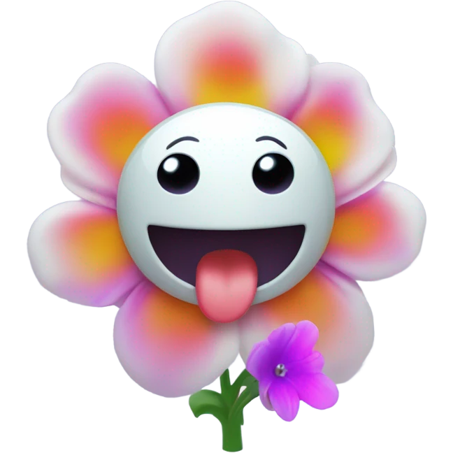 ghost scared of flower emoji