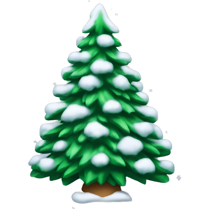 christmas tree with snow emoji