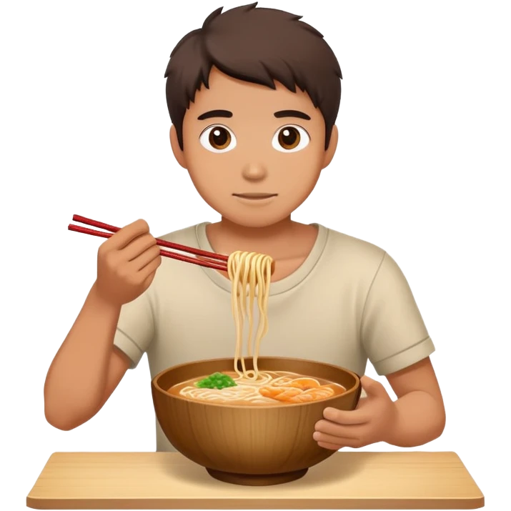 Maneci neco with ramen emoji
