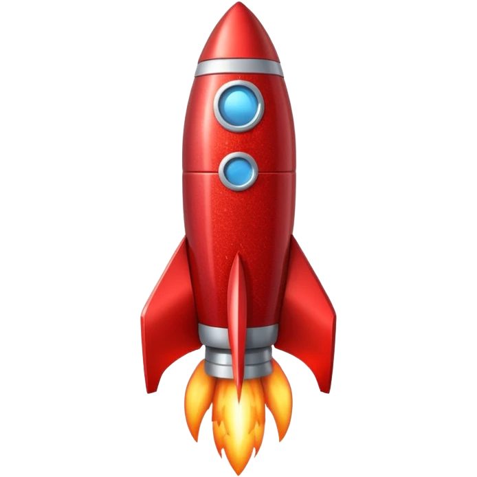 red glitter rocket  emoji
