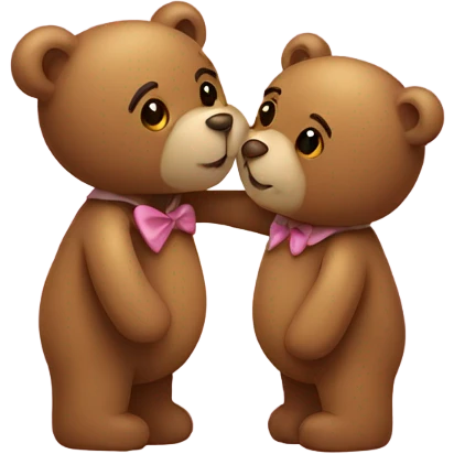 Teddy bear kissing emoji