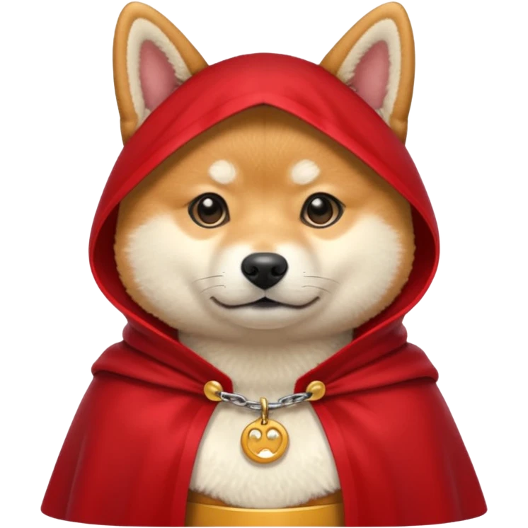 Shiba Dog in red collar cloak emoji
