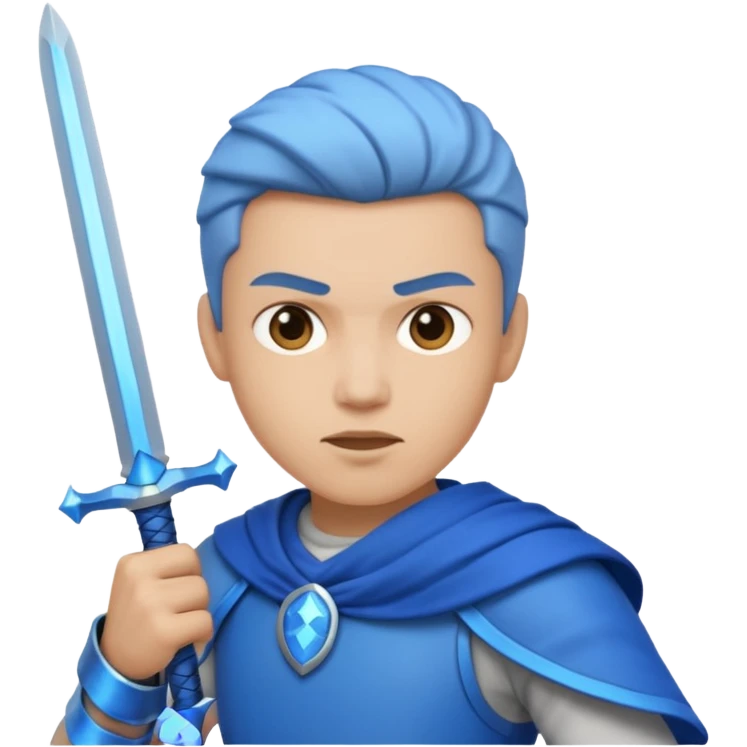 Humano con espadas azules emoji