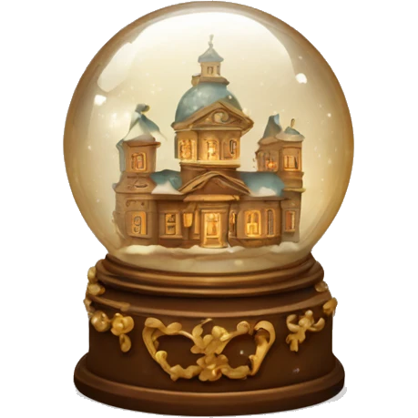 vintage brown rococo snow globe emoji