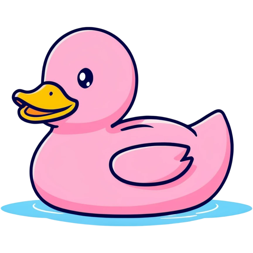Pink rubber ducky emoji