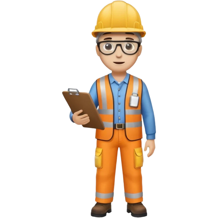 engineer standing full body with clipboard emoji