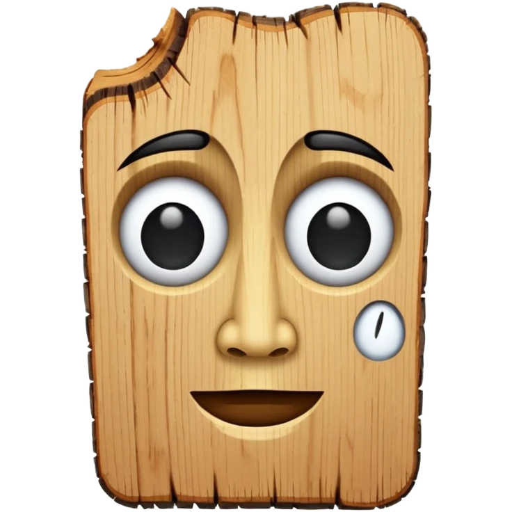 uma madeira com cara de emoji