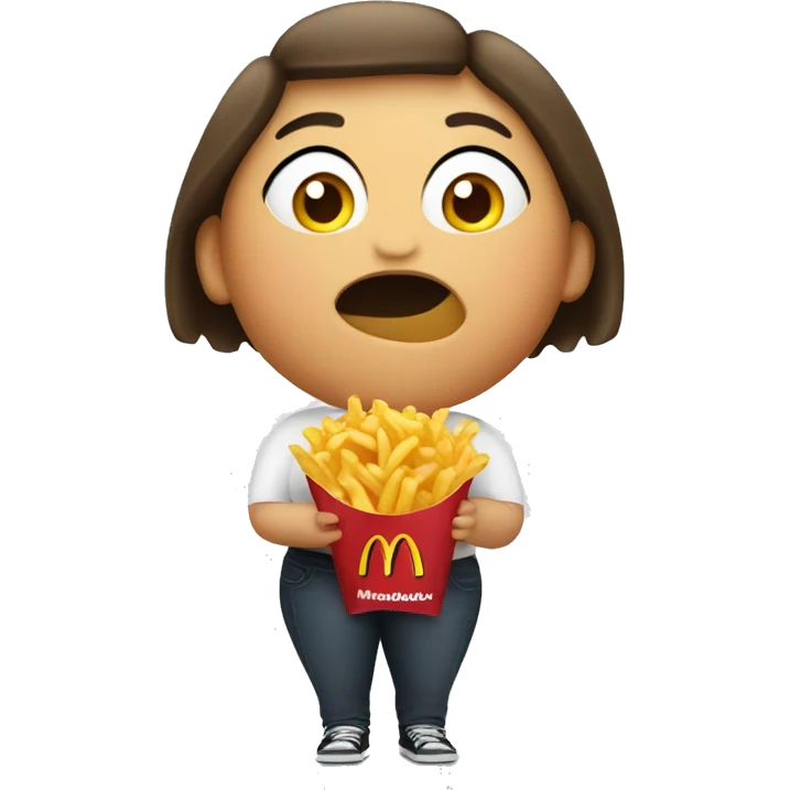 Fat female eating McDonald’s  emoji
