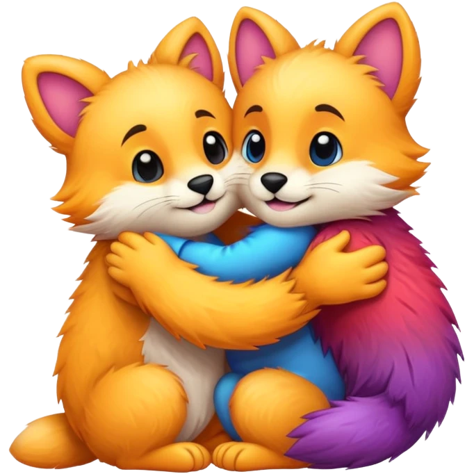 2 furry cartoons hugging emoji