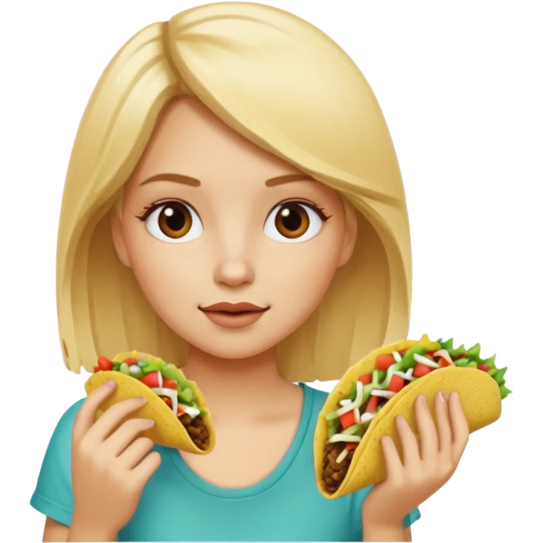 Blonde girl eating tacos emoji