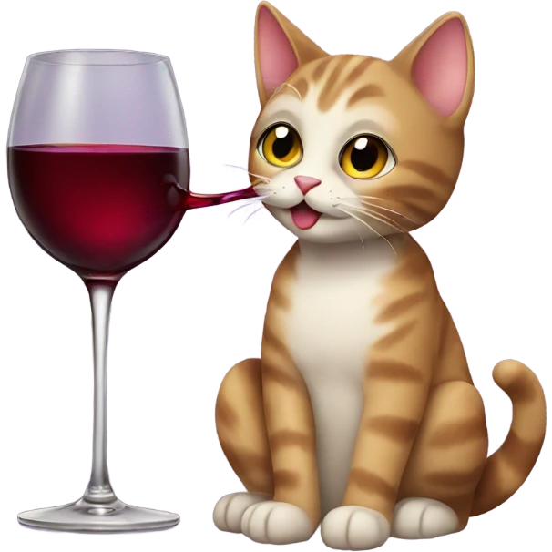 Cat drinking wine emoji