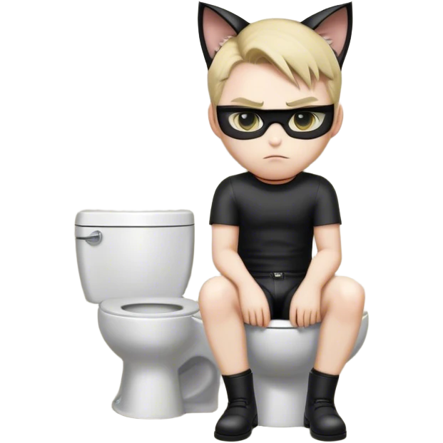 albert wesker cat ears having a poo emoji