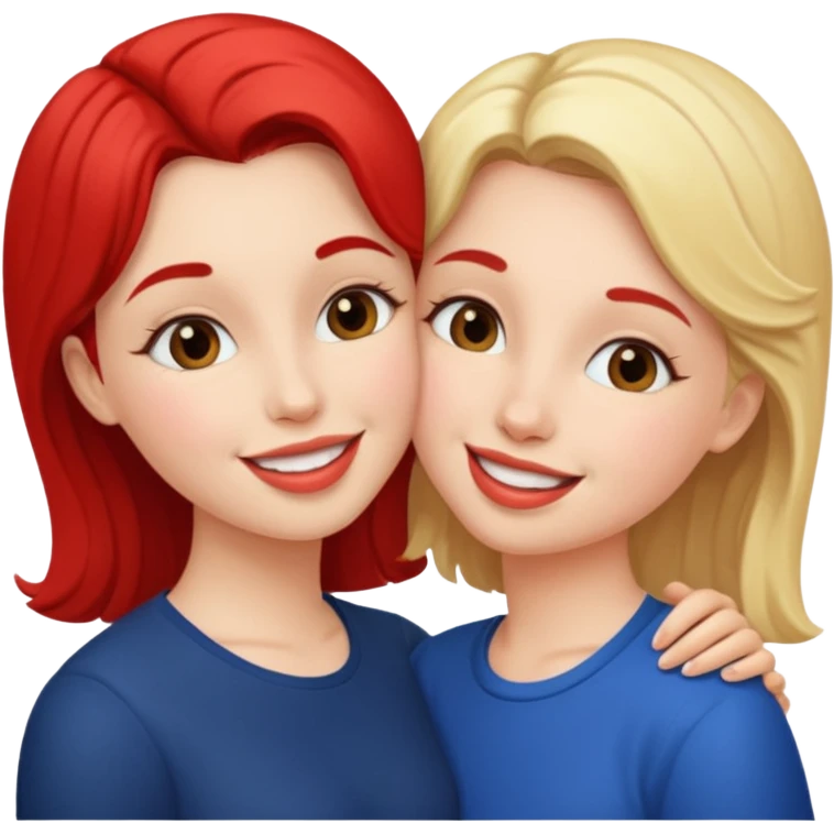 two girls french kissing  emoji