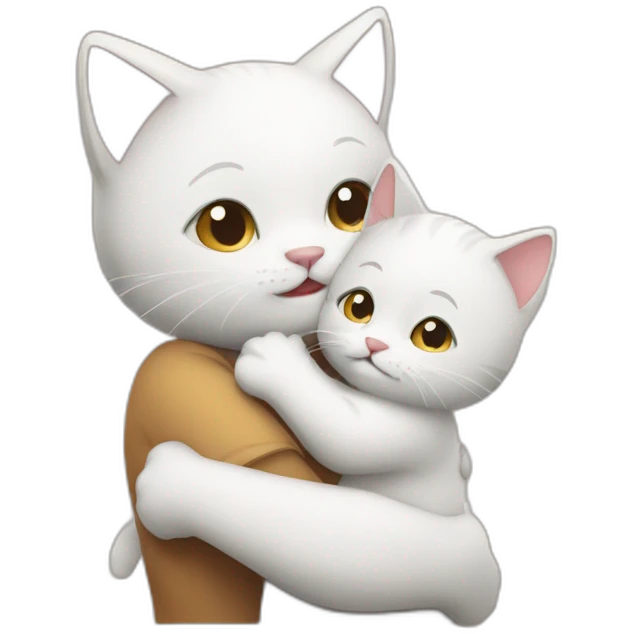 Kitten hugs mom emoji