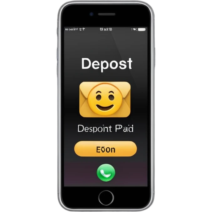 an iphone where a notification pops up that reads: "£50 deposit paid" emoji