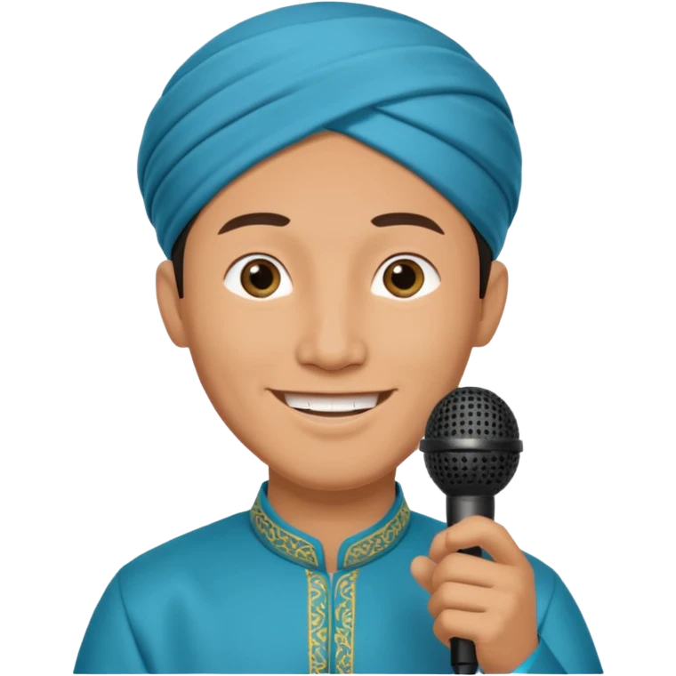 Мужчина с микрофоном, нужен казах. Для рамадана emoji