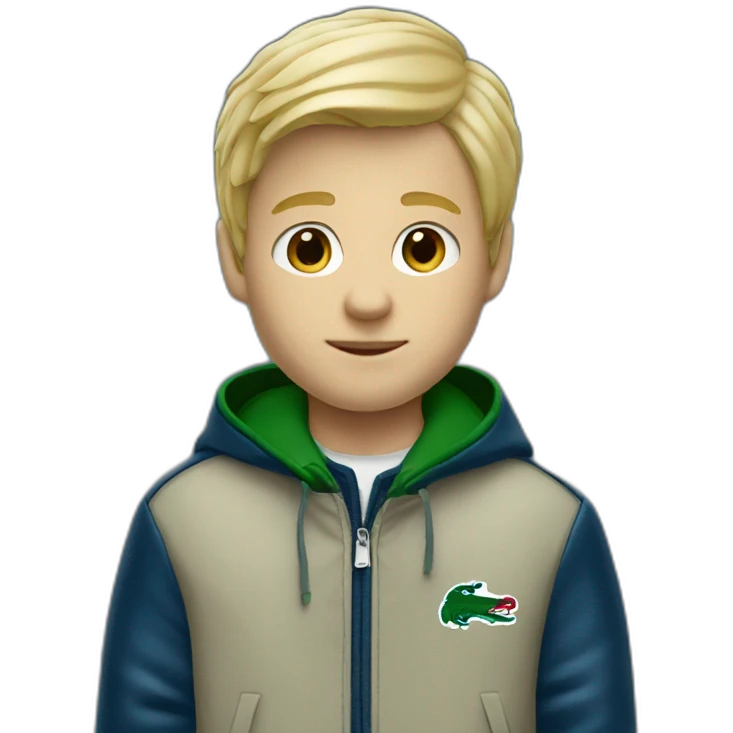 Blond boy with lacoste jacket emoji
