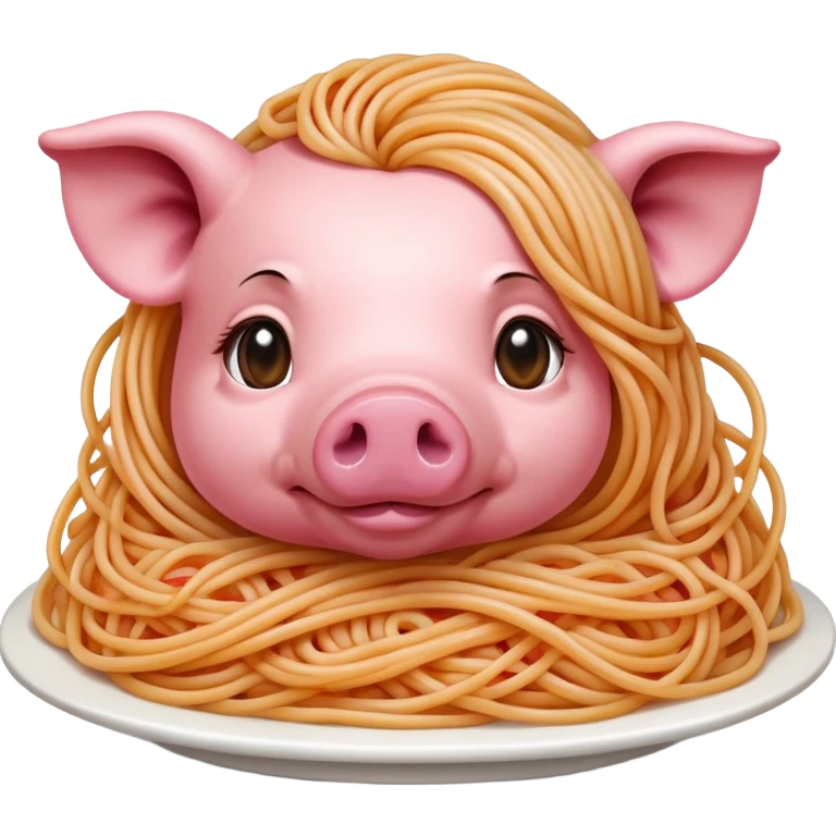   renaissance monalisa pig with pink spaghetti background  emoji
