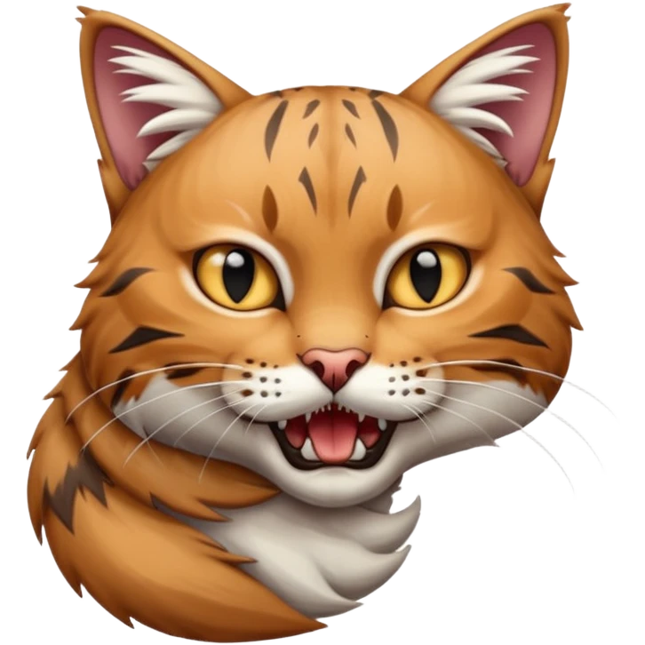 a cat biting the bobcats neck  emoji