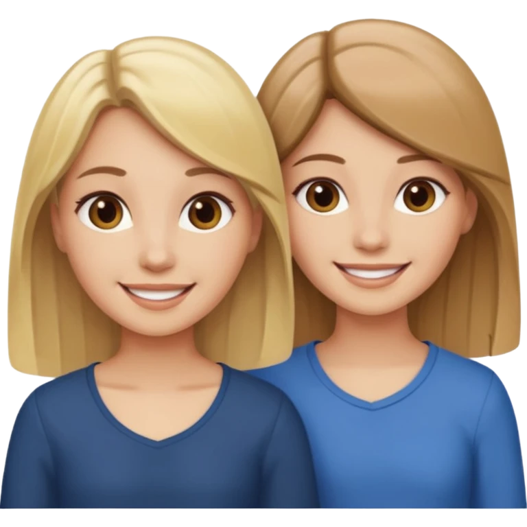 sisters blonde and brown emoji