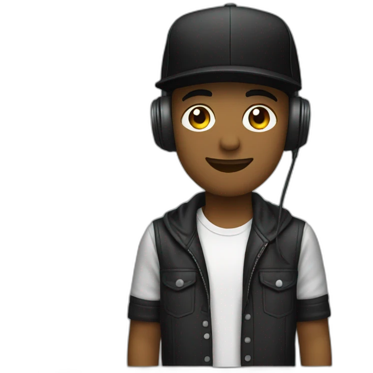 Dj with balck cap emoji
