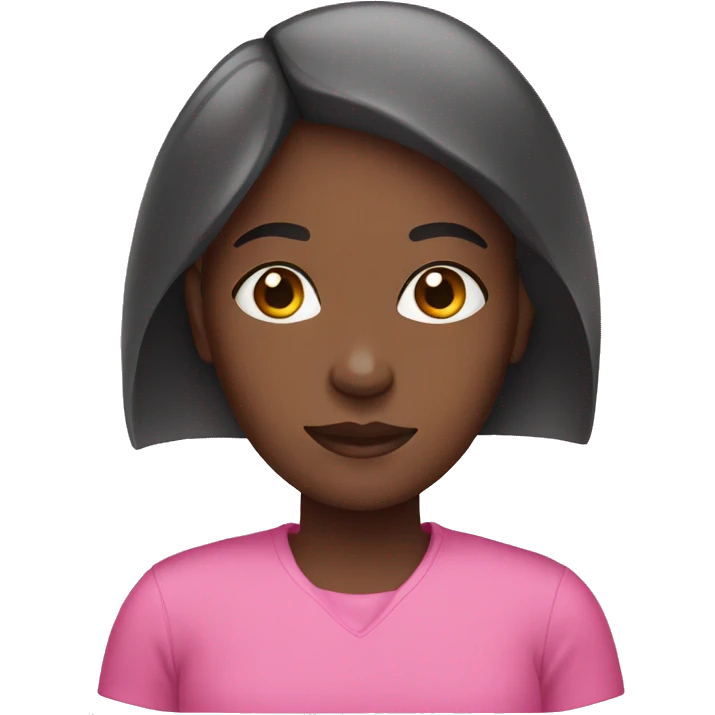 black girl with straight hair wearing pink   emoji
