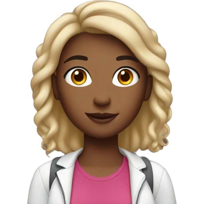 Girl wearing airpods emoji