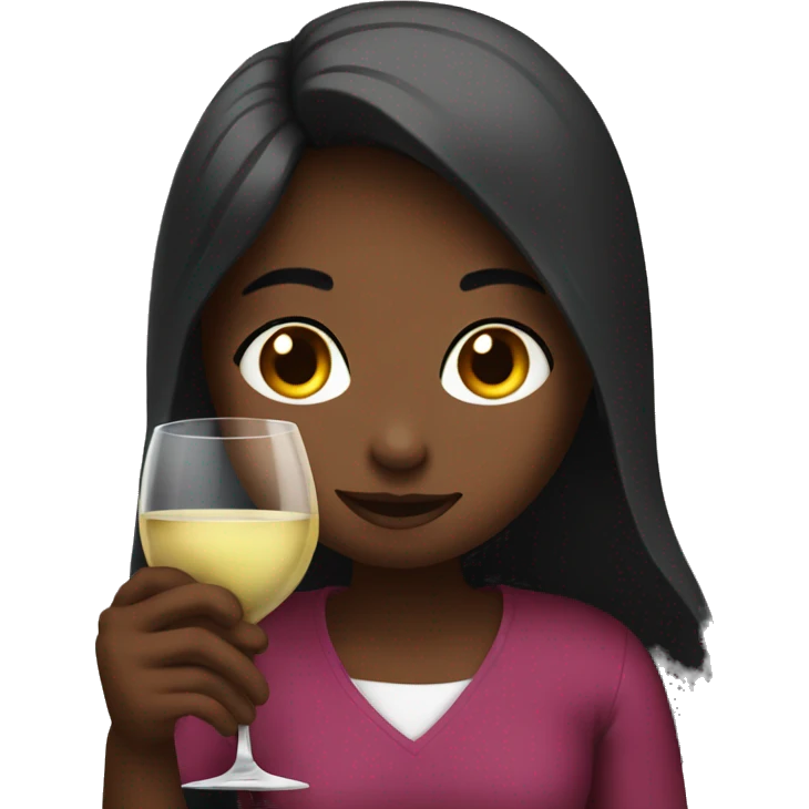 Girl drinking wine  emoji