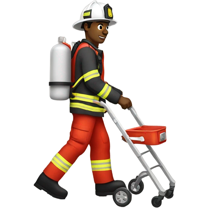 Firefighter with a walker emoji