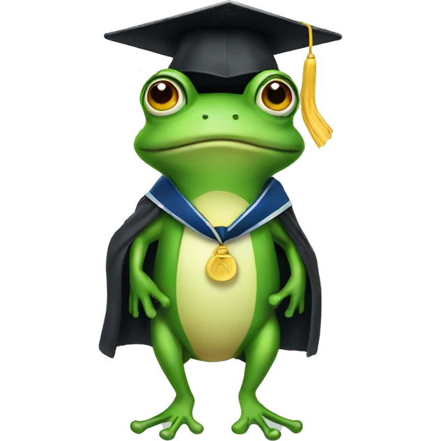 graduating frog emoji