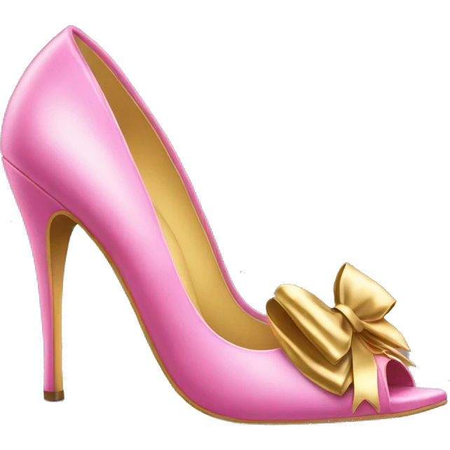pink high heels with gold bow emoji