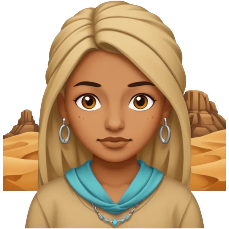 desert woman with piercings just face  emoji