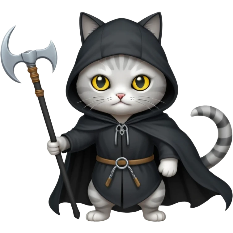cat fighting the grim reaper  emoji