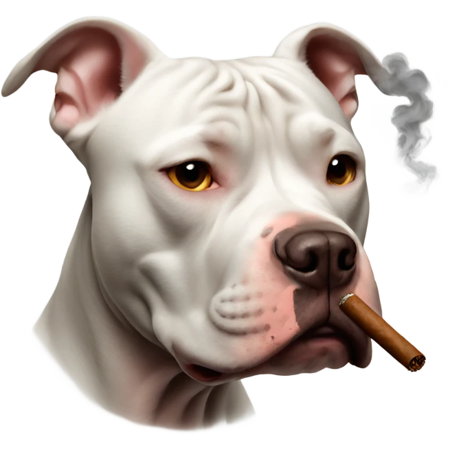 Pitbull smoking a cigar emoji