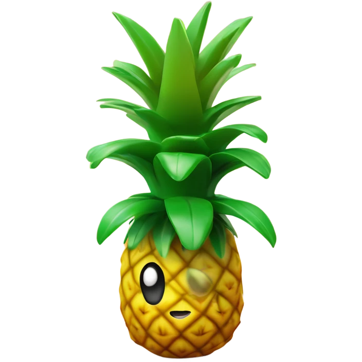 3D  pineapple  👱‍♀️🍍 with big shiny eyes.  pineapple cute  ☺️ emoji