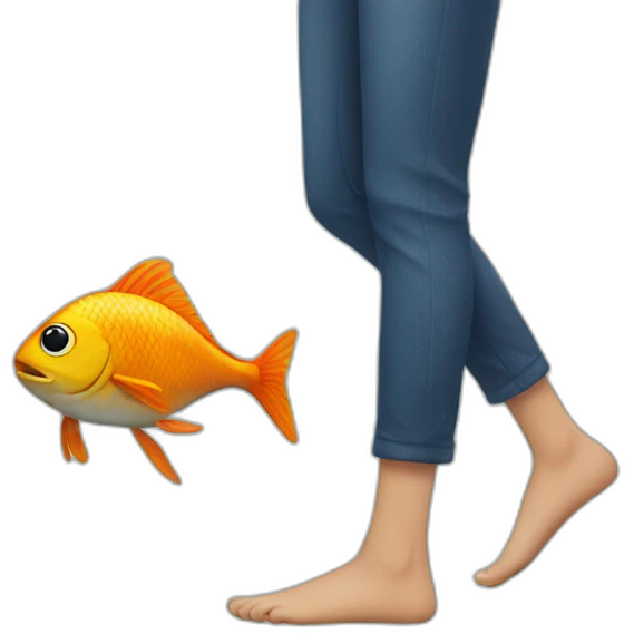 human legs + fish  emoji