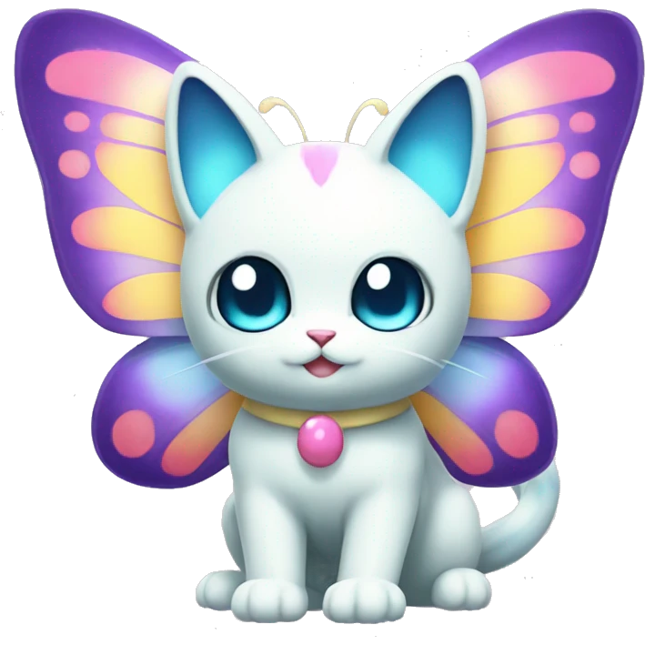 Kawaii Colorful Butterfly-Cat-Pokémon-Fakémon Full Body emoji
