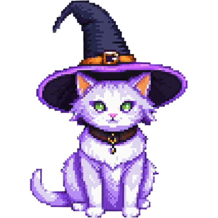 purple witch cat emoji