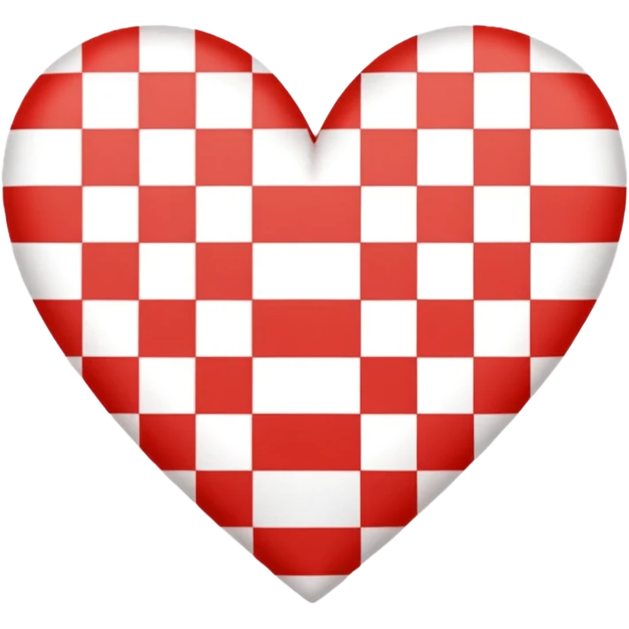 red and white gingham heart emoji